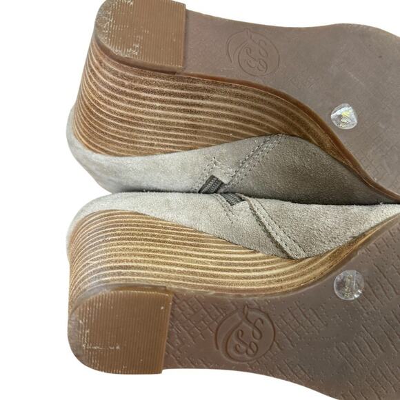Lucky Brand Jareen Suede Peep Toe Ankle Booties Boots Beige Shoes Womens sz 6 - Picture 14 of 16